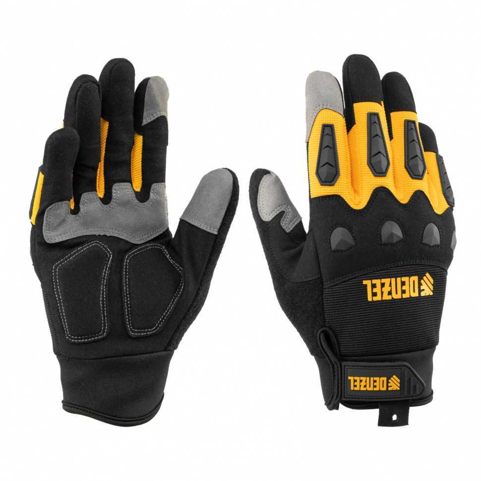 Перчатки универсальные, усиленные, с защитными накладками, размер 10// Denzel Средства защиты рук фото, изображение