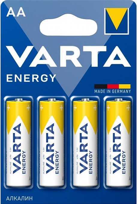 Батарейка Varta ENERGY LR6 AA BL4 Alkaline 1.5V Элементы питания (батарейки) фото, изображение