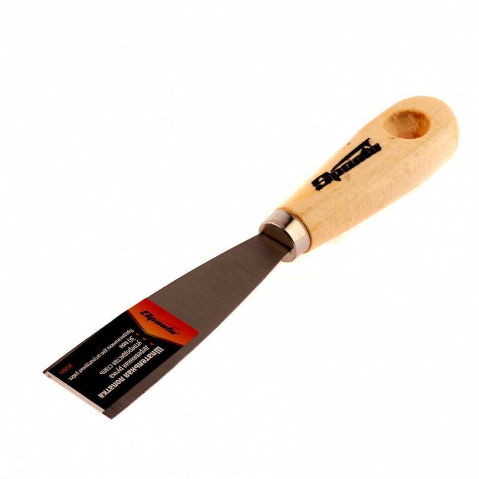Шпательная лопатка из углеродистой стали, 30 мм, деревянная ручка Sparta Шпатели лопатки фото, изображение