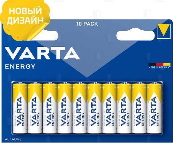 Батарейка Varta ENERGY LR6 AA BL10 Alkaline 1.5V Элементы питания (батарейки) фото, изображение
