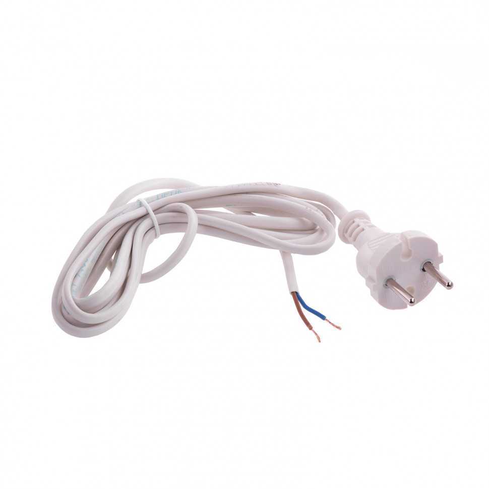 Шнур электрический соединительный, для настольной лампы, 2.2 м, 120 Вт, белый, тип V-1 Россия Сибртех Удлинители электрические фото, изображение